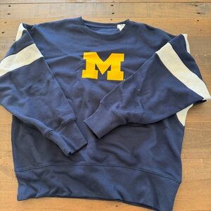 NCAA Navy Blue and Yellow MICHIGAN women’s crew sweatshirt